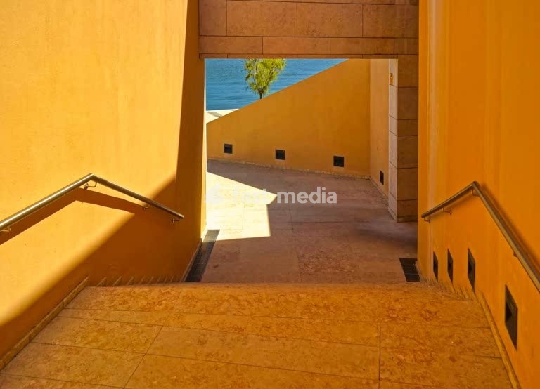 Lisbon, Portugal. Striking architecture of Fundação Champalimaud in Belém district, designed by Indian architect Charles Correa