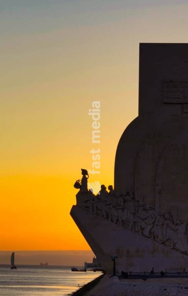 Lisbon, Portugal, The Discoveries Monument (Monumento dos Descobrimentos) by the Tagus River in a beautiful sunset. Photo Peter Delius