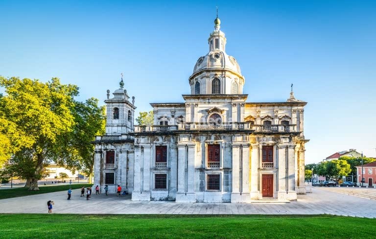 Igreja da Memória in Lisbon, Portugal. Domed baroque-neoclassical church, Pombal’s resting place. Resting place of Marquês Pombal