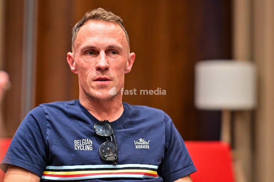 Coach of the Belgian national cycling team Serge Pauwels pictured during a press conference at the cycling UEC Road European Championships, in Ljubljana, Slovenia Monday 5 October 2026. The UEC Road European Championships are taking place from 02 to 07 October in Ljubljana, Slovenia