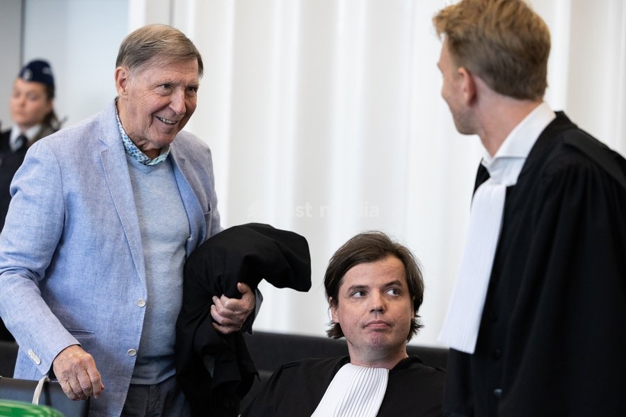 Lawyer Jef Vermassen, Lawyer Raan Colman and lawyer Nick Heinen pictured during the composition of the jury in the case of D. De Kock and his ex-girlfriend R. Wuytack regarding the death of Dean Verberckmoes, before the Assizes Court of East-Flanders in Gent, on Monday 5 October 2026. De Kock is…