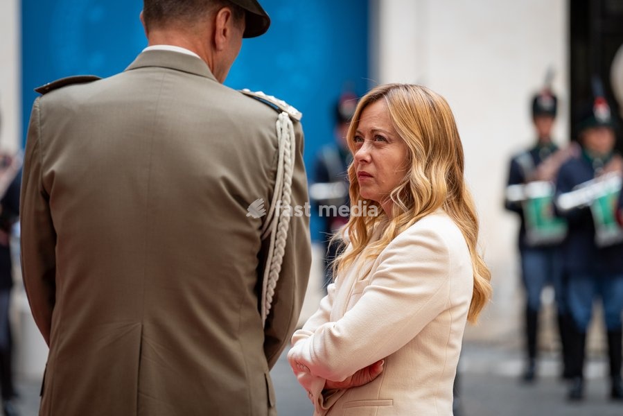 Italian Prime Minister, Giorgia Meloni, receives the Slovenian Prime Minister, Janez Janša, at Palazzo Chigi in Rome, Italy on 05 October 2026