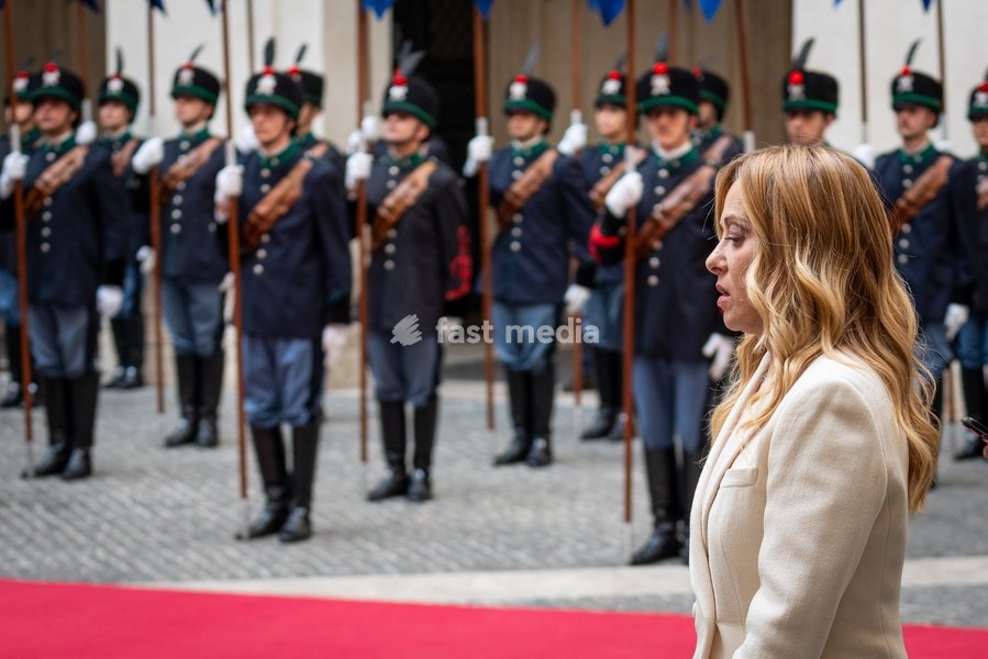 Italian Prime Minister, Giorgia Meloni, receives the Slovenian Prime Minister, Janez Janša, at Palazzo Chigi in Rome, Italy on 05 October 2026