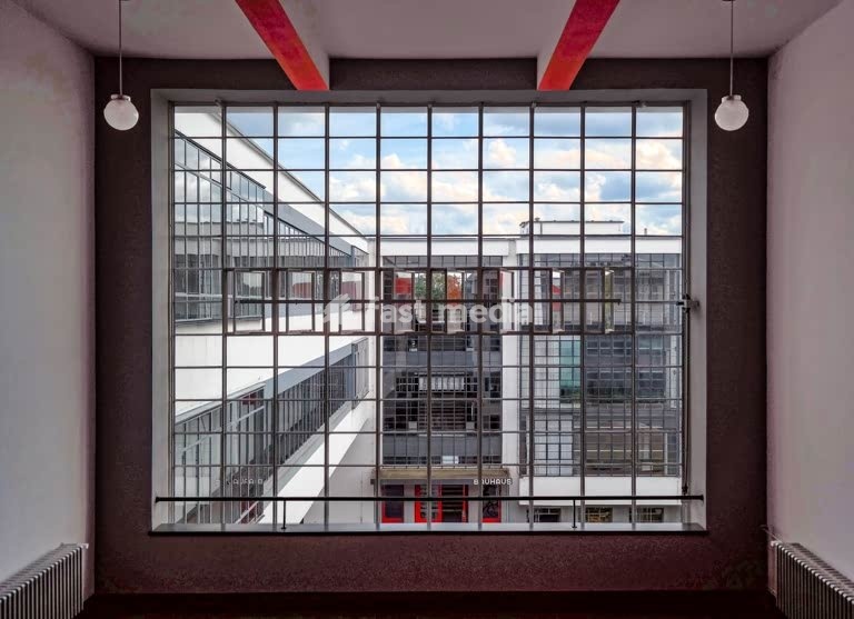 Bauhaus Dessau, main house interiour, iconic modernist architecture by Walter Gropius, Dessau, Saxony-Anhalt, Germany