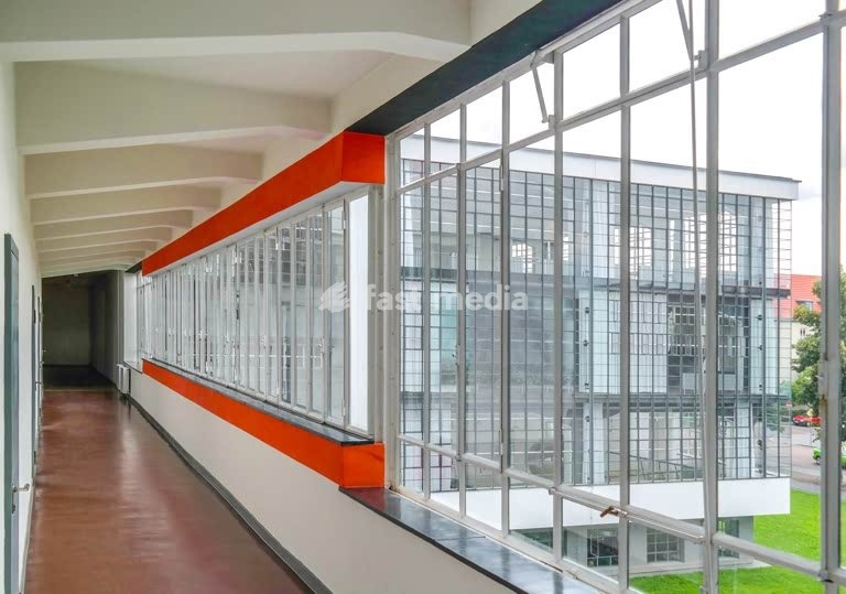 Bauhaus Dessau, main house interiour, iconic modernist architecture by Walter Gropius, Dessau, Saxony-Anhalt, Germany