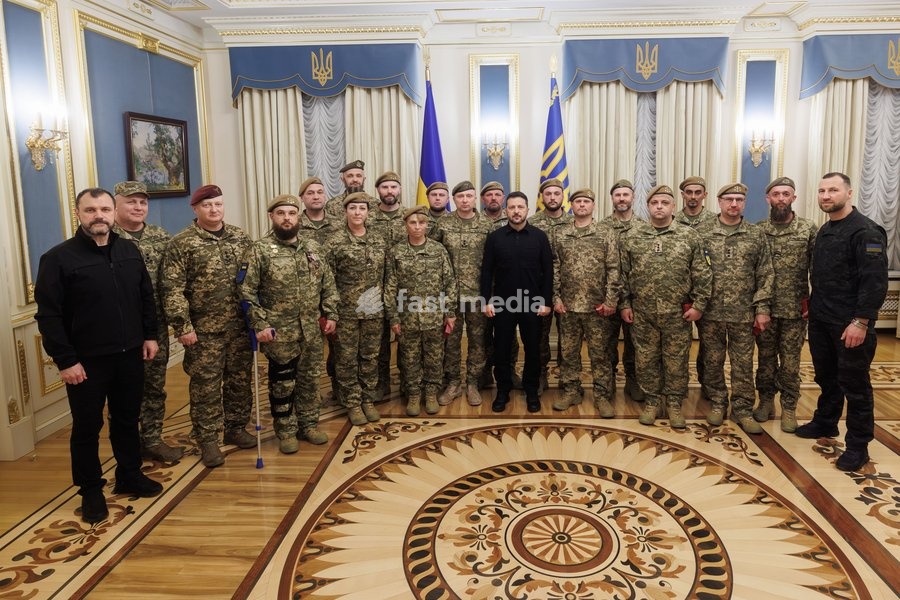 President of Ukraine Volodymyr Zelenskyy Presents Territorial Defense Warriors with State Awards in Kyiv, Ukraine on 5 October 2026