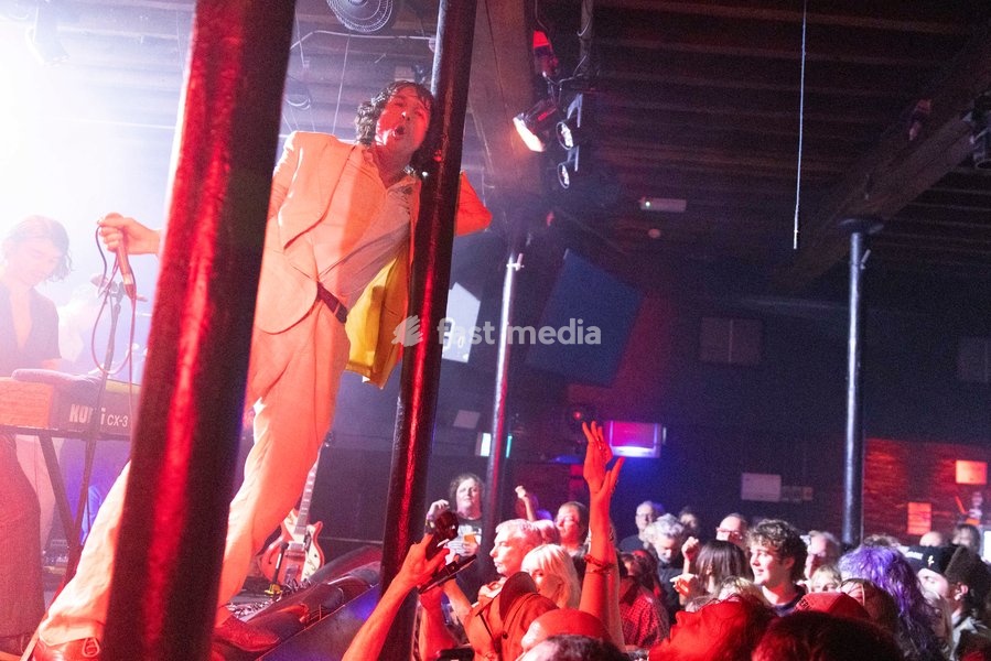 Lias Saoudi of Fat White Family, performs live, at The Fleece, Bristol, UK on 5 October 2026