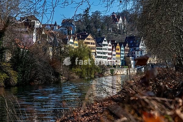 Neckar River and historic old town of Tübingen in southern Germany