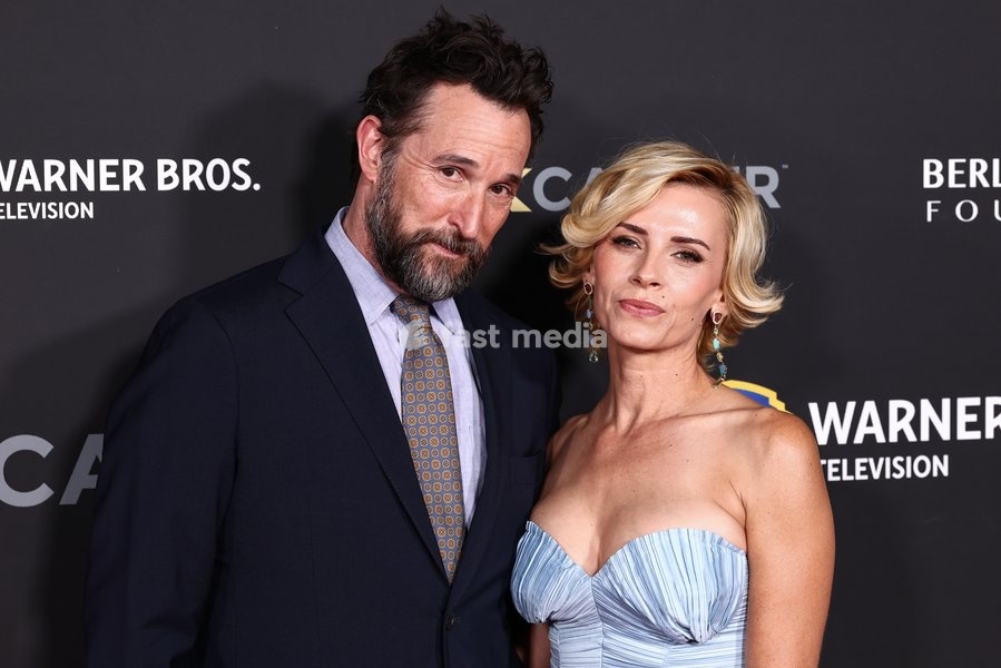 SANTA MONICA, LOS ANGELES, CALIFORNIA, USA - OCTOBER 03: Noah Wyle and wife Sara Wells arrive at The Barbara Berlanti 'Heroes Gala' Benefitting F Cancer held at The Barker Hangar on October 3, 2026 in Santa Monica, Los Angeles, California, United States