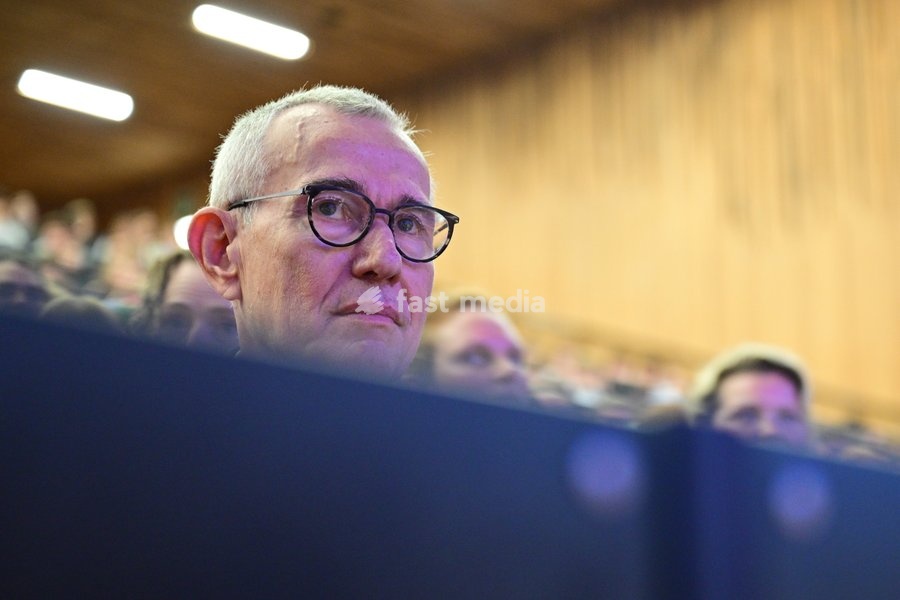 minister and minister of Public Health and Social Affairs Frank Vandenbroucke pictured during the Introductory lecture for the Political Science Course by Professors Devos and Bouteca, Tuesday 6 October 2026, in UGent