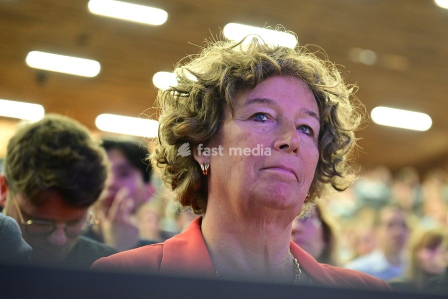 UGent Rector Petra De Sutter pictured during the Introductory lecture for the Political Science Course by Professors Devos and Bouteca, Tuesday 6 October 2026, in UGent