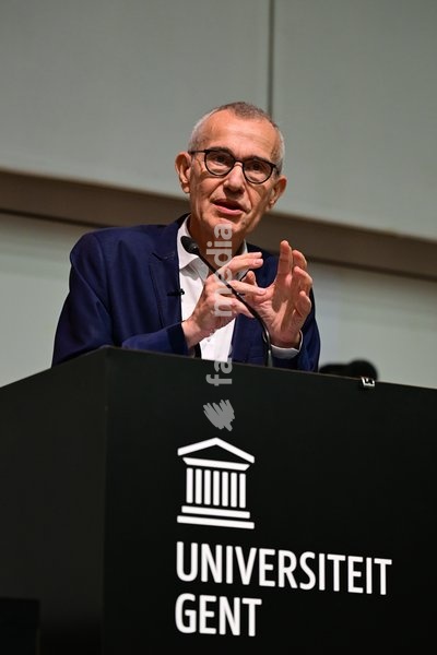Vice-prime minister and minister and minister of Public Health and Social Affairs Frank Vandenbroucke pictured during the Introductory lecture for the Political Science Course by Professors Devos and Bouteca, Tuesday 6 October 2026, in UGent
