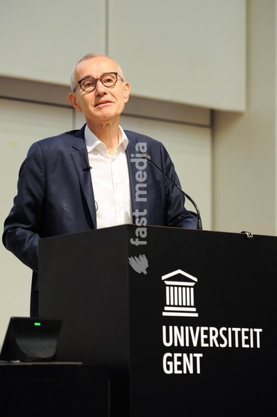 Vice-prime minister and minister and minister of Public Health and Social Affairs Frank Vandenbroucke pictured during the Introductory lecture for the Political Science Course by Professors Devos and Bouteca, Tuesday 6 October 2026, in UGent