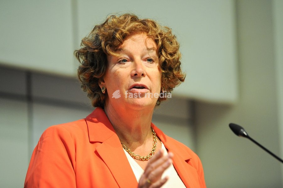 UGent Rector Petra De Sutter pictured during the Introductory lecture for the Political Science Course by Professors Devos and Bouteca, Tuesday 6 October 2026, in UGent