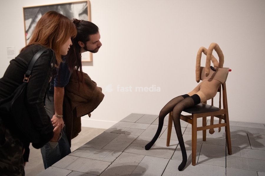 Visitors view 'Pauline Bunny' by Sarah Lucas at a Photocall for 'The 90s: Art And Fashion' which runs from 8th October 2026 - 14th February 2027 at TATE Britain in London, England, UK on Tuesday 6 October, 2026