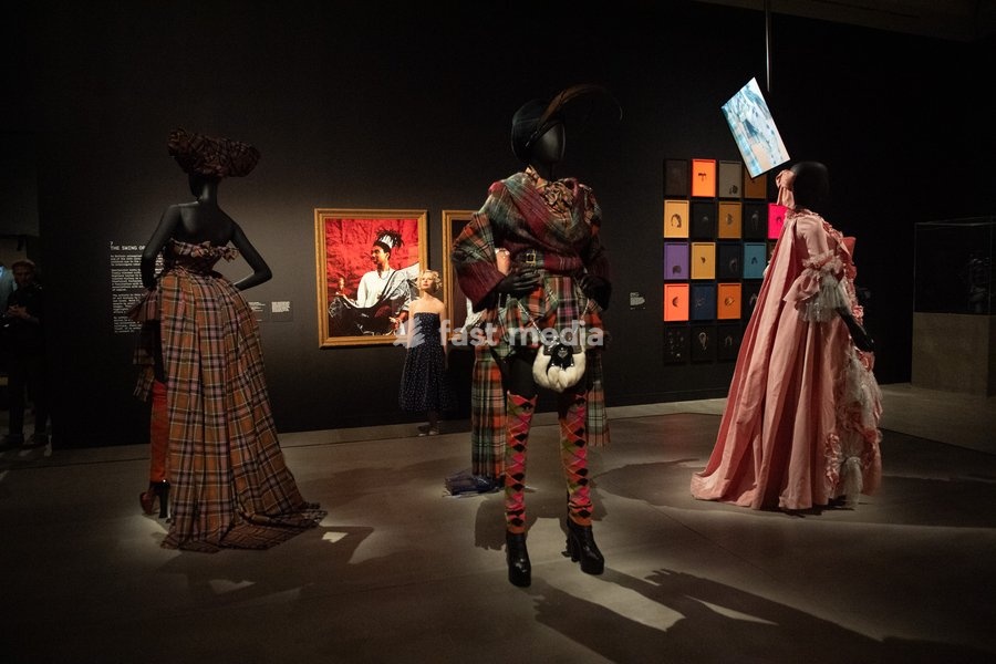 Visitors view Dresses by Vivienne Westwood at a Photocall for 'The 90s: Art And Fashion' which runs from 8th October 2026 - 14th February 2027 at TATE Britain in London, England, UK on Tuesday 6 October, 2026