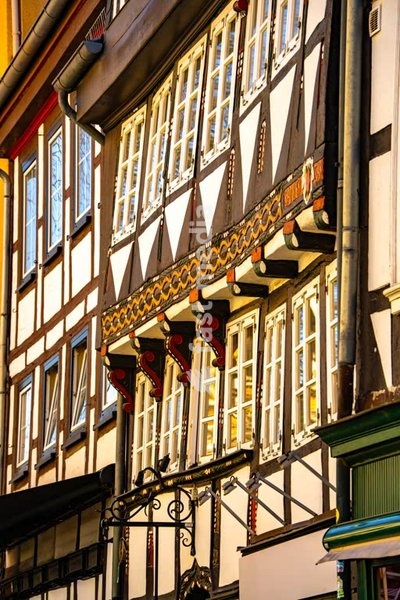 Half timbered house in renaissance town Lemgo, North Rhine-Westphalia Germany