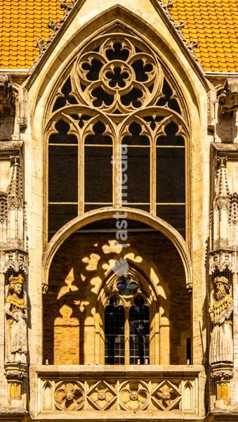 Reconstructed old town hall in Braunschweig Altstadt, Lower Saxony, Germany. Most of the city was destroyed in WWII.