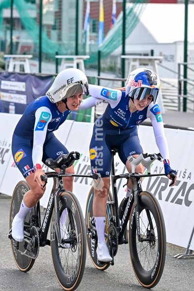 Team France pictured during the time trial mixed relay elite race (44,2 km) at the cycling UEC Road European Championships, in Ljubljana, Slovenia Tuesday 6 October 2026. The UEC Road European Championships are taking place from 02 to 07 October in Ljubljana, Slovenia