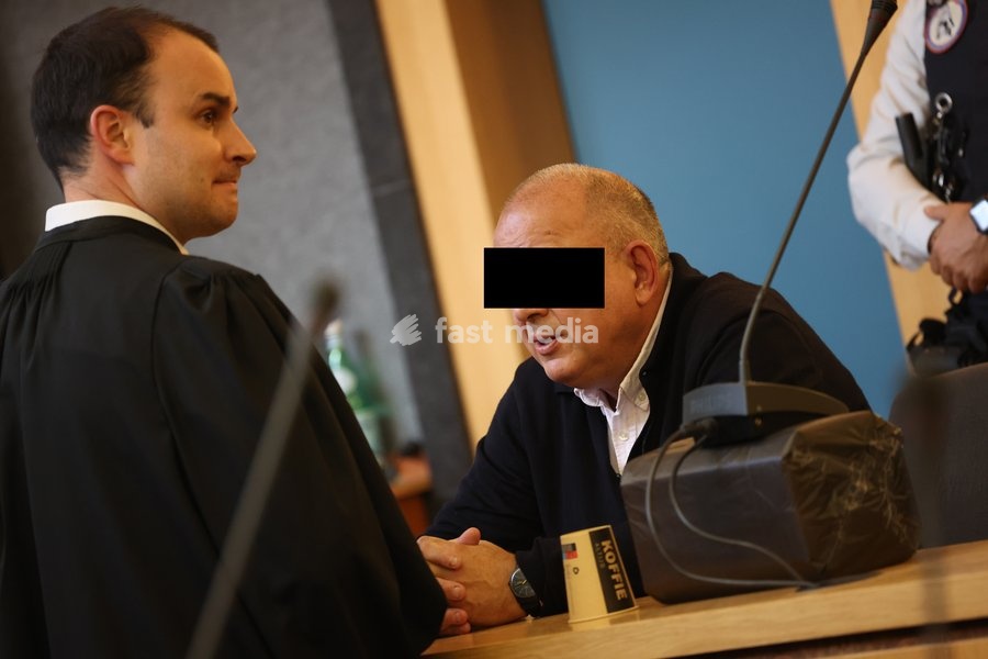 Nicolas Ullens de Schootens pictured at the verdict session of the assize trial of Nicolas Ullens de Schooten at the Assize Court of the Brabant Wallon province in Nivelles, Tuesday 6 October 2026. Ullens is accused of killing his step-mother, 70 year old Baroness Myriam 'Mimi' Ullens de Schooten…