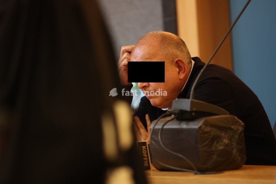 Nicolas Ullens de Schootens pictured at the verdict session of the assize trial of Nicolas Ullens de Schooten at the Assize Court of the Brabant Wallon province in Nivelles, Tuesday 6 October 2026. Ullens is accused of killing his step-mother, 70 year old Baroness Myriam 'Mimi' Ullens de Schooten…