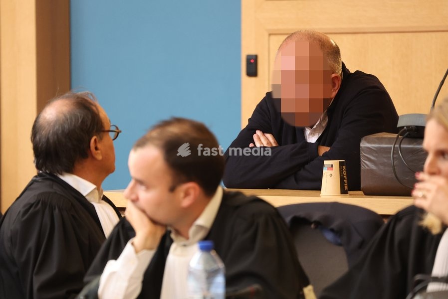 Nicolas Ullens de Schootens pictured at the verdict session of the assize trial of Nicolas Ullens de Schooten at the Assize Court of the Brabant Wallon province in Nivelles, Tuesday 6 October 2026. Ullens is accused of killing his step-mother, 70 year old Baroness Myriam 'Mimi' Ullens de Schooten…