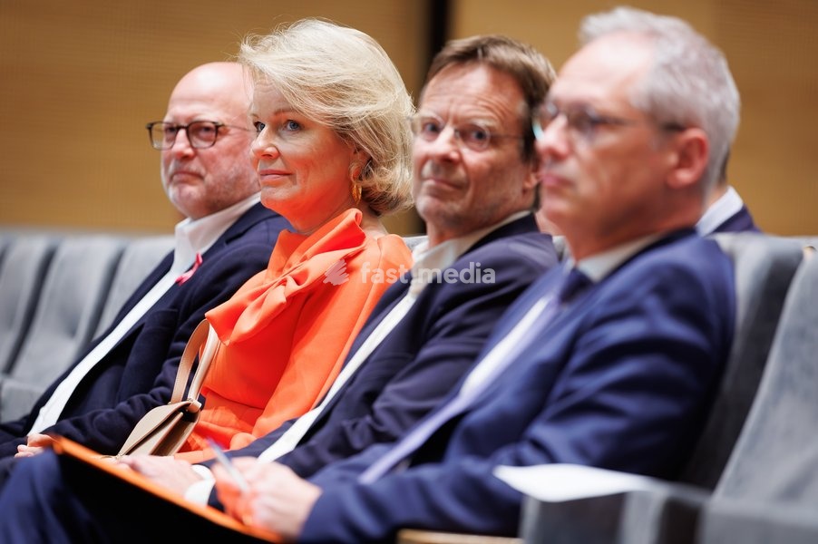 Queen Mathilde of Belgium pictured during the conference "AI in balance" organised by Federal Council for Sustainable Development, on Tuesday 6 October 2026 in Brussels. The conference program will feature presentations by various experts and multidisciplinary panel discussions on the societal,…