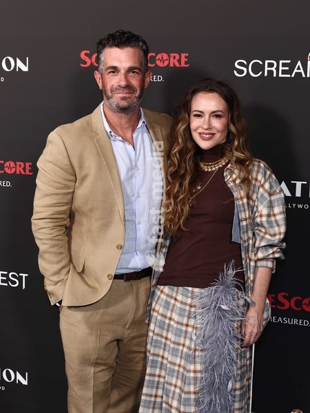 David Bugliari and Alyssa Milano at the 26th Annual Screamfest Horror Film Festival - Opening Night - World Premiere Of Jeremy Weiss' 'The Night Driver' held at TCL Chinese 6 Theatres at Ovation Hollywood on October 6, 2026 in Hollywood, Los Angeles, California, United States