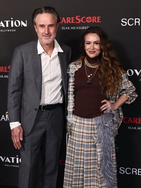 David Arquette and Alyssa Milano at the 26th Annual Screamfest Horror Film Festival - Opening Night - World Premiere Of Jeremy Weiss' 'The Night Driver' held at TCL Chinese 6 Theatres at Ovation Hollywood on October 6, 2026 in Hollywood, Los Angeles, California, United States
