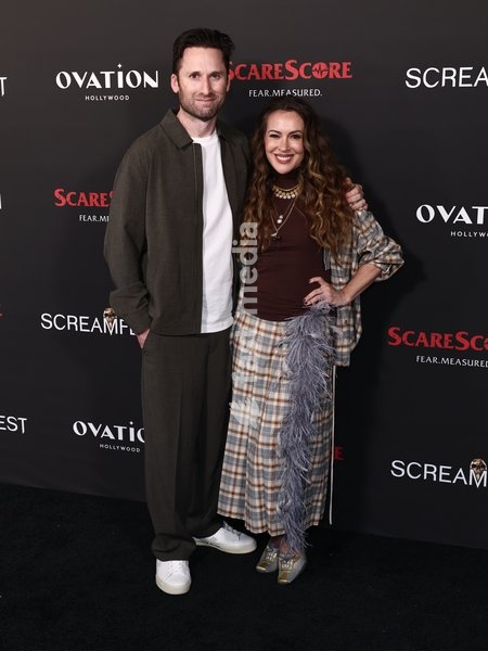 Jeremy Weiss and Alyssa Milano at the 26th Annual Screamfest Horror Film Festival - Opening Night - World Premiere Of Jeremy Weiss' 'The Night Driver' held at TCL Chinese 6 Theatres at Ovation Hollywood on October 6, 2026 in Hollywood, Los Angeles, California, United States