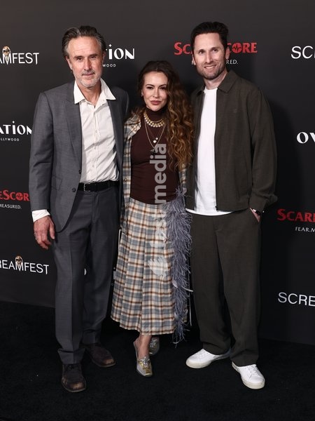 David Arquette, Alyssa Milano and Jeremy Weiss at the 26th Annual Screamfest Horror Film Festival - Opening Night - World Premiere Of Jeremy Weiss' 'The Night Driver' held at TCL Chinese 6 Theatres at Ovation Hollywood on October 6, 2026 in Hollywood, Los Angeles, California, United States