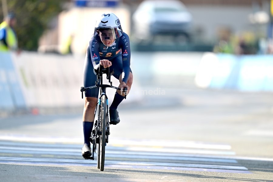 Spain's Alejandra Neira Dominguez crosses the finish line to win the Women Junior Individual Time Trial race (22km) at the cycling UEC Road European Championships, in Ljubljana, Slovenia, on Wednesday 7 October 2026. The UEC Road European Championships are taking place from 02 to 07 October in…