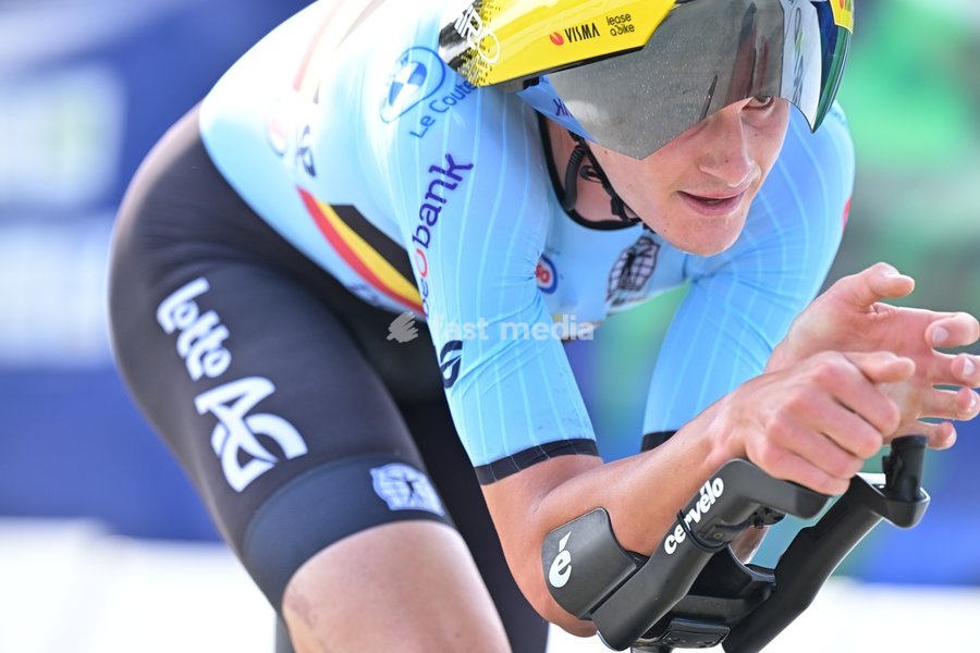 Belgium's Aldo Taillieu pictured in action during the Men U23 Individual Time Trial race (22km) at the cycling UEC Road European Championships, in Ljubljana, Slovenia, on Wednesday 7 October 2026. The UEC Road European Championships are taking place from 02 to 07 October in Ljubljana, Slovenia