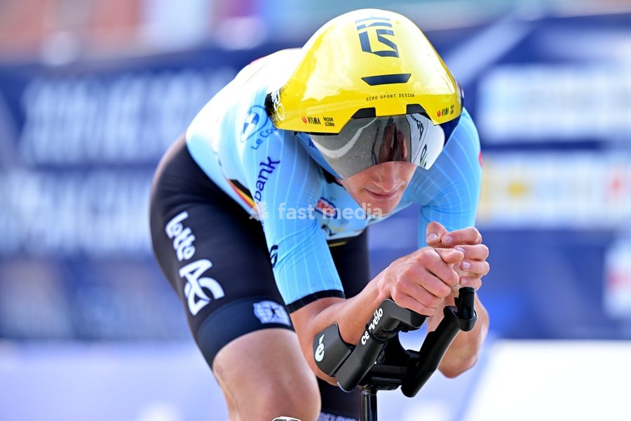 Belgium's Aldo Taillieu pictured in action during the Men U23 Individual Time Trial race (22km) at the cycling UEC Road European Championships, in Ljubljana, Slovenia, on Wednesday 7 October 2026. The UEC Road European Championships are taking place from 02 to 07 October in Ljubljana, Slovenia