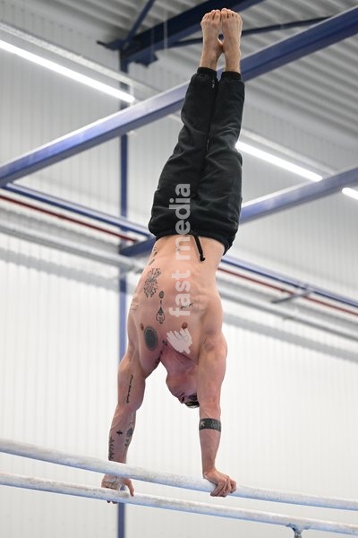 Belgian gymnast Victor Martinez Marechal pictured during a training session of Belgium's artistic gymnastics team, Wednesday 7 October 2026, in Gent, ahead of the Worlds Championships in Rotterdam from 17 to 25 October 2026