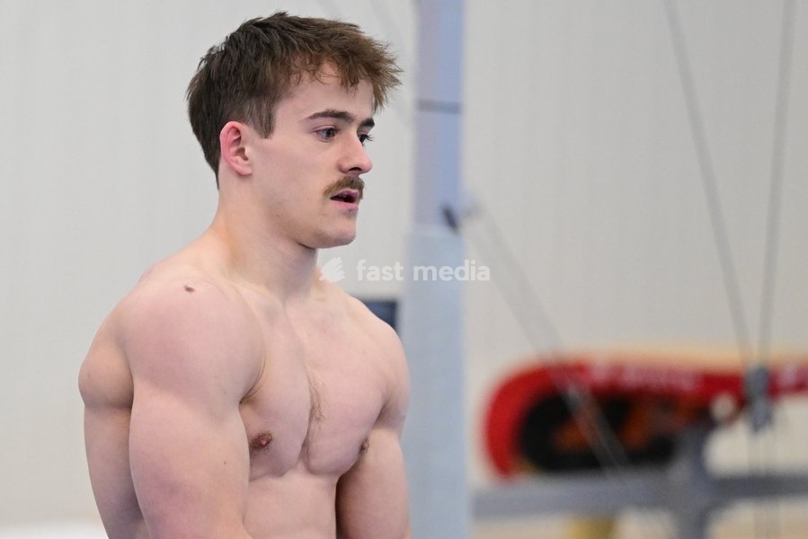 Belgian gymnast Glen Cuyle pictured during a training session of Belgium's artistic gymnastics team, Wednesday 7 October 2026, in Gent, ahead of the Worlds Championships in Rotterdam from 17 to 25 October 2026