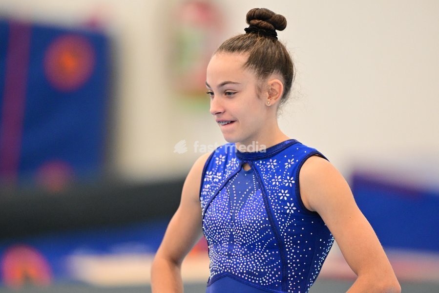 Belgian gymnast Liese Vieuxtemps pictured during a training session of Belgium's artistic gymnastics team, Wednesday 7 October 2026, in Gent, ahead of the Worlds Championships in Rotterdam from 17 to 25 October 2026