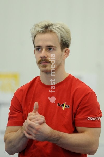 Belgian gymnast Nicola Cuyle pictured during a training session of Belgium's artistic gymnastics team, Wednesday 7 October 2026, in Gent, ahead of the Worlds Championships in Rotterdam from 17 to 25 October 2026