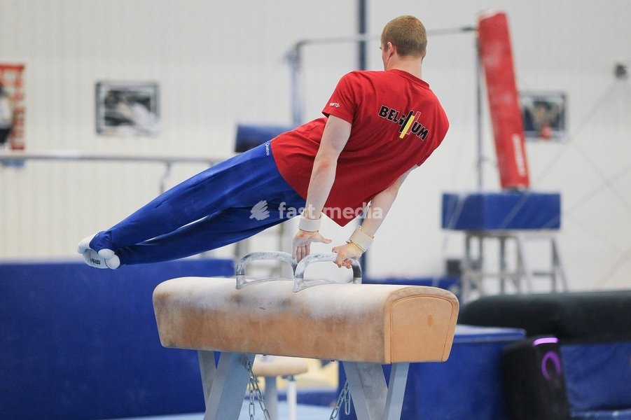 Kilan van der Aa pictured during a training session of Belgium's artistic gymnastics team, Wednesday 7 October 2026, in Gent, ahead of the Worlds Championships in Rotterdam from 17 to 25 October 2026