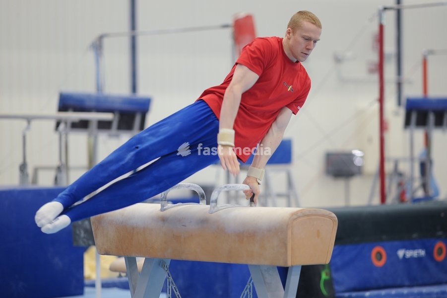 Kilan van der Aa pictured during a training session of Belgium's artistic gymnastics team, Wednesday 7 October 2026, in Gent, ahead of the Worlds Championships in Rotterdam from 17 to 25 October 2026