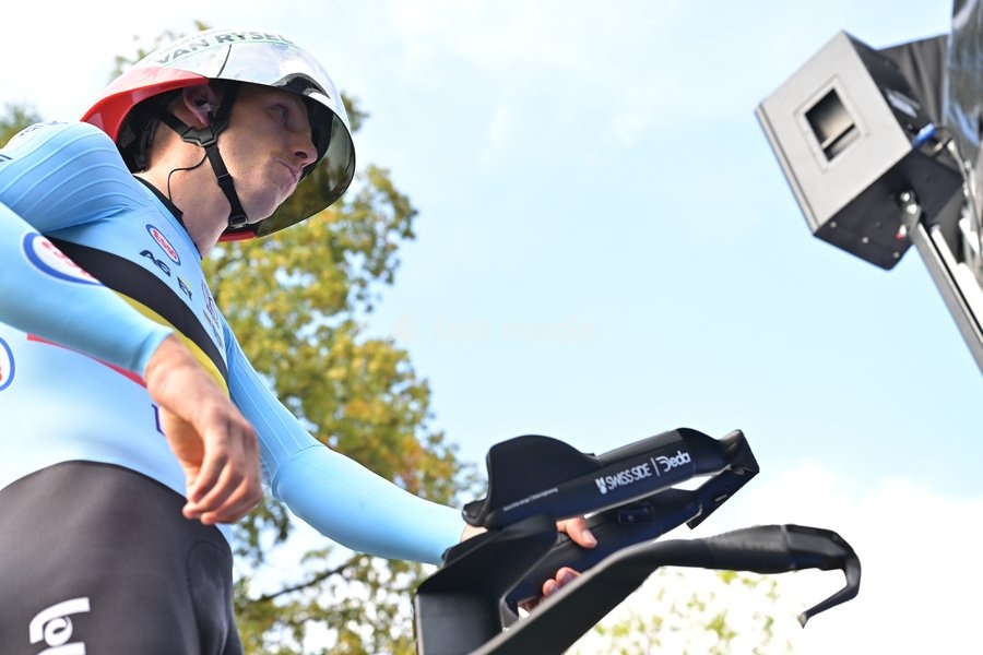 Belgium's Sander De Pestel pictured ahead of the Men Elite Individual Time Trial race (22km) at the cycling UEC Road European Championships, in Ljubljana, Slovenia, on Wednesday 7 October 2026. The UEC Road European Championships are taking place from 02 to 07 October in Ljubljana, Slovenia
