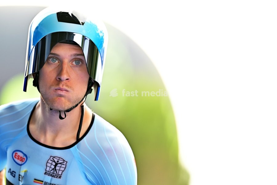 Belgium's Ilan Van Wilder pictured at the start of the Men Elite Individual Time Trial race (22km) at the cycling UEC Road European Championships, in Ljubljana, Slovenia, on Wednesday 7 October 2026. The UEC Road European Championships are taking place from 02 to 07 October in Ljubljana, Slovenia