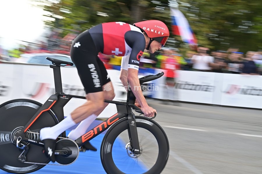 Switzerland's Stefan Kung pictured at the start of the Men Elite Individual Time Trial race (22km) at the cycling UEC Road European Championships, in Ljubljana, Slovenia, on Wednesday 7 October 2026. The UEC Road European Championships are taking place from 02 to 07 October in Ljubljana, Slovenia