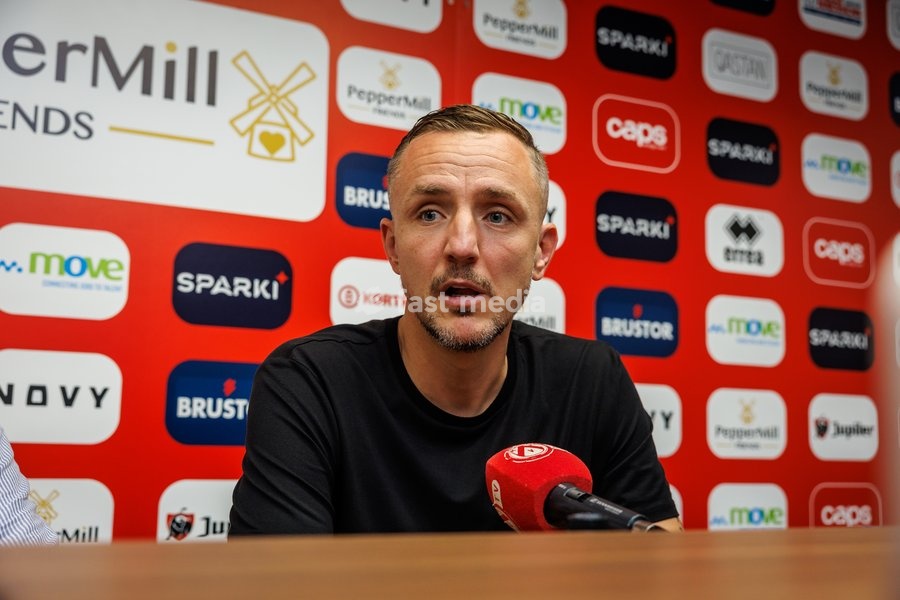 Kortrijk's head coach Daniel Beichler pictured during a press conference of Belgian soccer team KV Kortrijk, to present Austrian Beichler as new head coach, Wednesday 7 October 2026 in Kortrijk