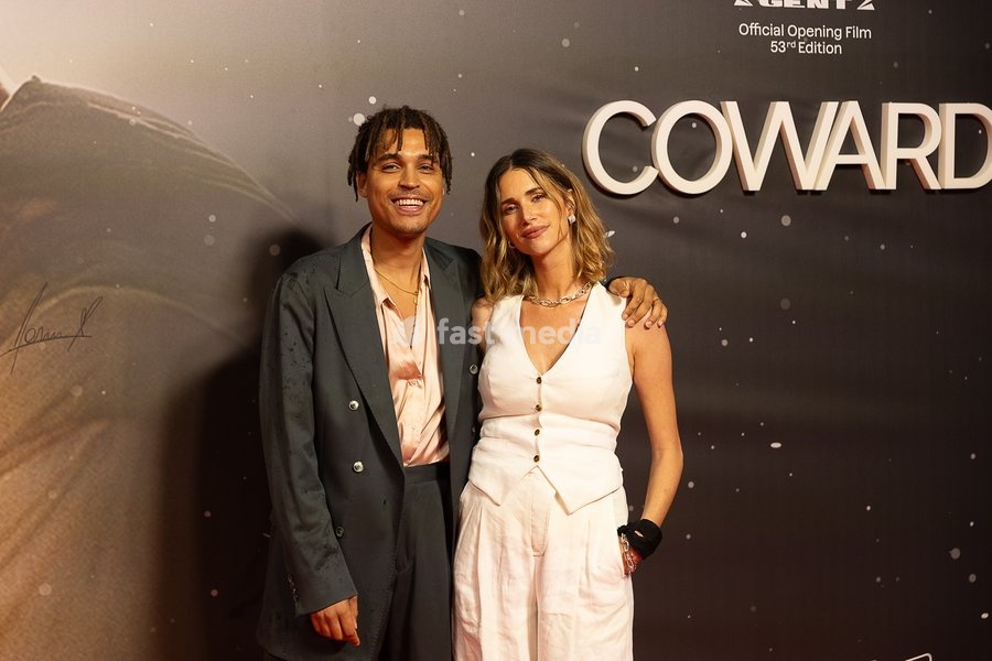 Television Presenter Aster Nzeyimana and Actress Lize Feryn pictured during the opening of Gent International Film Festival, with the opening film 'Coward' by Gent director Dhont on Wednesday 7 October 2026. The 53rd edition of Film Fest Gent takes place from 07 to 18 October. 'Coward' is Dhont's…