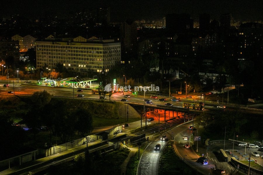 Cars drive along a street during power outages, Kyiv, Ukraine, on October 6, 2026. Hourly electricity outage schedules were introduced in the capital and several regions of Ukraine following Russian attacks on energy infrastructure