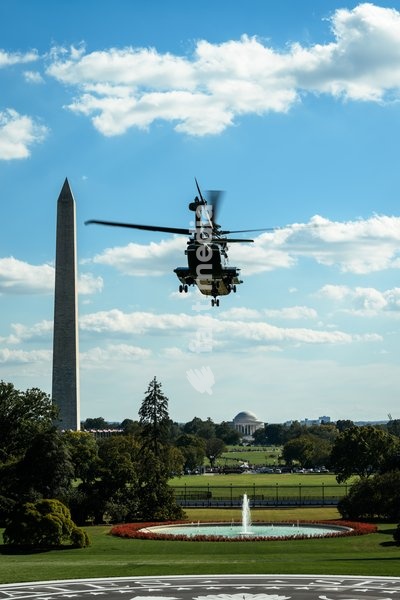 President Donald J. Trump boards Marine One on the South Lawn, Monday, October 5, 2026, en route Joint Base Andrews for a trip to Nebraska. (Official White House