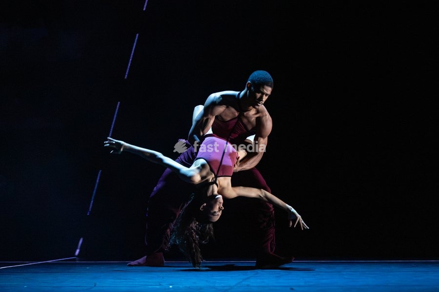 Dancers from Acosta Danza perform during Cuban Baroque at Sadler's Wells Theatre, London, UK, on 7 October 2026. The double bill, under the artistic direction of Carlos Acosta, blends Baroque artistry with Cuban dance across two works: Pearls, a world premiere choreographed by Andonis Foniadakis,…
