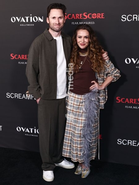 HOLLYWOOD, LOS ANGELES, CALIFORNIA, USA - OCTOBER 06: Jeremy Weiss and Alyssa Milano arrive at the 26th Annual Screamfest Horror Film Festival - Opening Night - World Premiere Of Jeremy Weiss' 'The Night Driver' held at TCL Chinese 6 Theatres at Ovation Hollywood on October 6, 2026 in Hollywood,…
