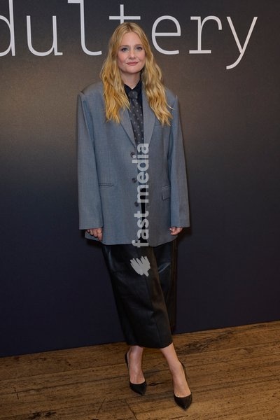 Romola Garai seen attending the press screening for Adultery produced by Poison Pen Studios in association with ITV Studios for ITV and STV. The series will launch this October and will be available for streaming on ITVX and STV Player. held at the Soho House Hotel